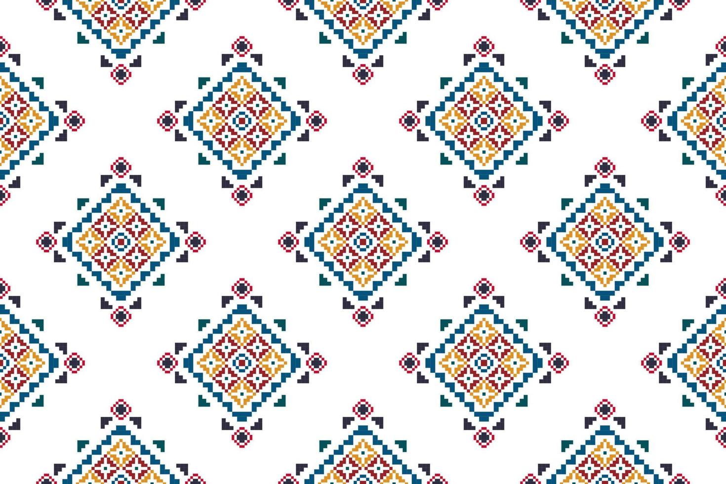 Diseño de decoración del hogar de patrones sin fisuras étnicos ikat. tela azteca alfombra boho mandalas textil decorar papel tapiz. motivo nativo tribal bordado tradicional vector fondo ilustrado