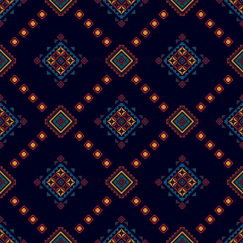 Diseño de decoración del hogar de patrones sin fisuras étnicos ikat. tela azteca alfombra boho mandalas textil decorar papel tapiz. motivo nativo tribal bordado tradicional vector fondo ilustrado