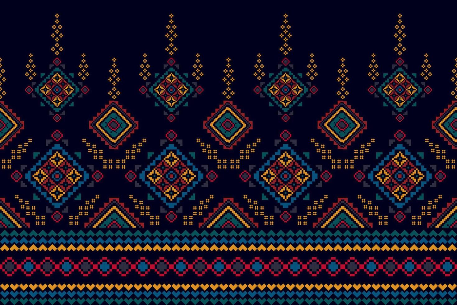 Diseño de decoración del hogar de patrones sin fisuras étnicos ikat. tela azteca alfombra boho mandalas textil decorar papel tapiz. motivo nativo tribal bordado tradicional vector fondo ilustrado