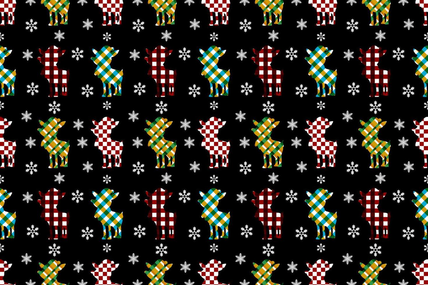 Christmas seamless pattern design. Santa,gift,deer,snowman,Christmas tree,Christmas leaves, vector illustrations background.