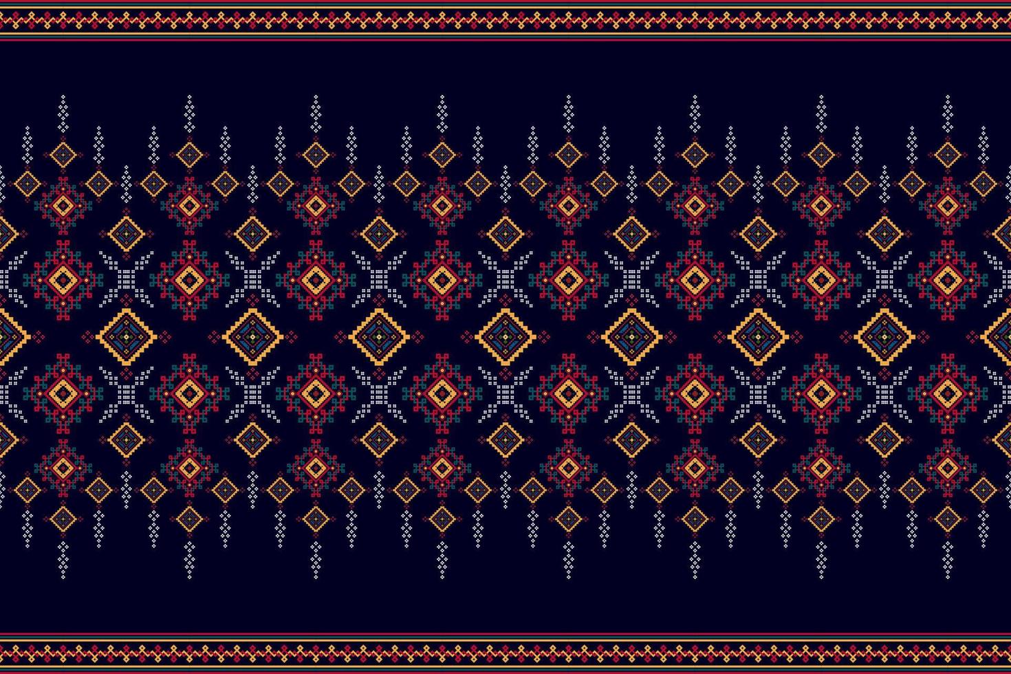 Diseño de decoración del hogar de patrones sin fisuras étnicos ikat. tela azteca alfombra boho mandalas textil decorar papel tapiz. motivo nativo tribal bordado tradicional vector fondo ilustrado