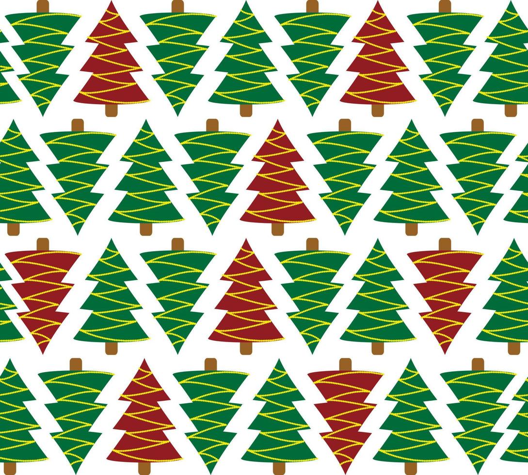 Christmas tree wallpaper background seamless pattern. paper fabric wrapping seamless Xmas. vector