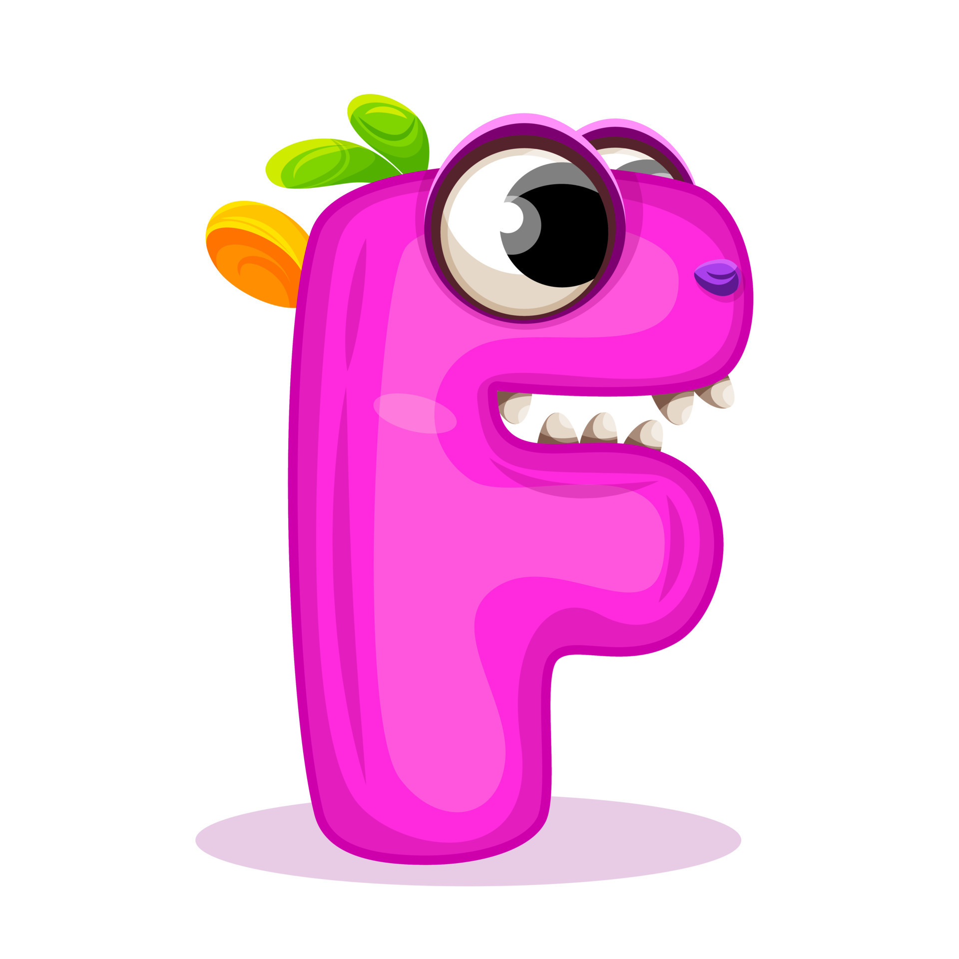 F Cute Monster English alphabet with funny monsters Set of Monster