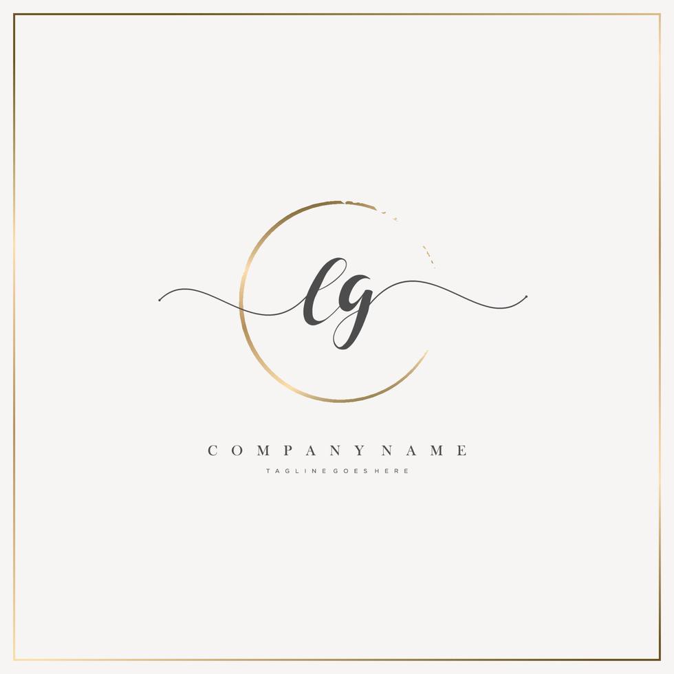 LG Initial Letter handwriting logo hand drawn template vector, logo for beauty, cosmetics, wedding, fashion and business vector