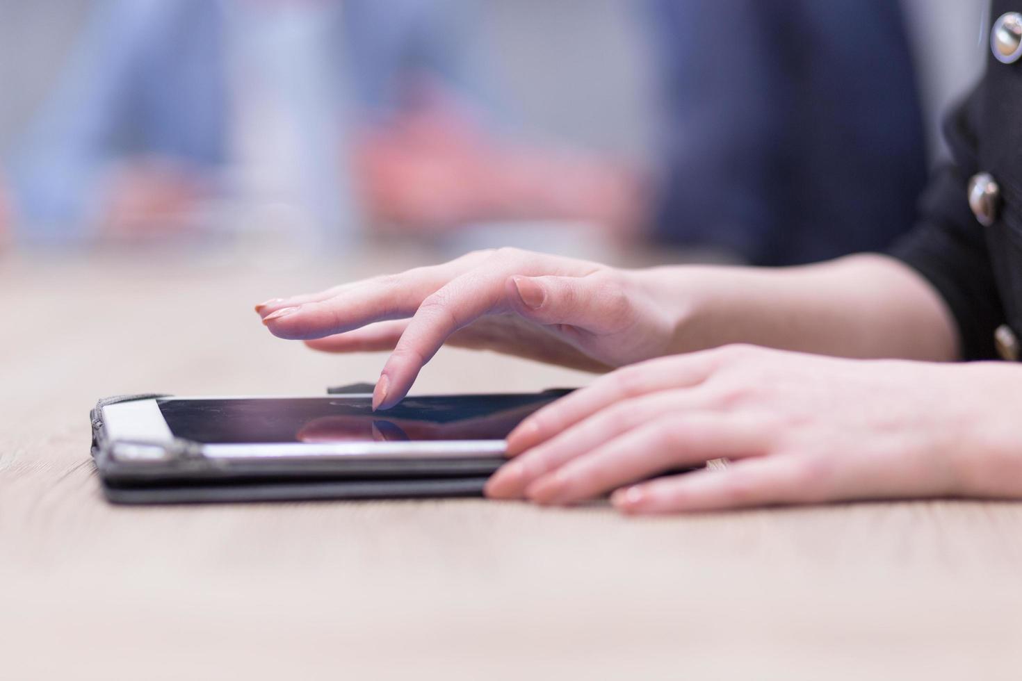 Businesswoman using tablet photo