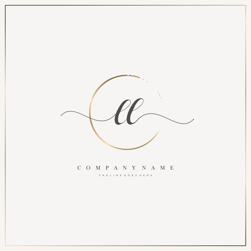 LL Initial Letter handwriting logo hand drawn template vector, logo for beauty, cosmetics, wedding, fashion and business vector