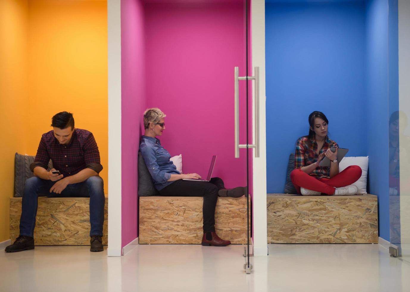 group of business people in creative working  space photo