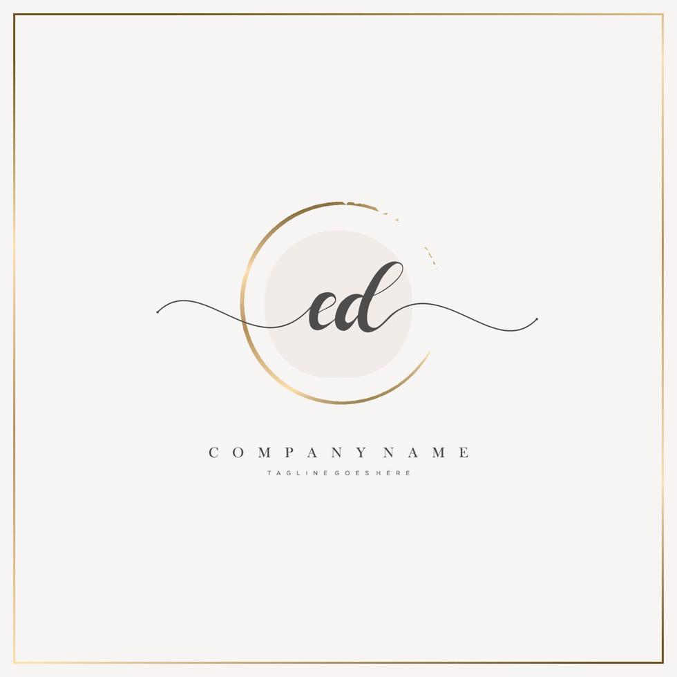 ED Initial Letter handwriting logo hand drawn template vector, logo for beauty, cosmetics, wedding, fashion and business vector