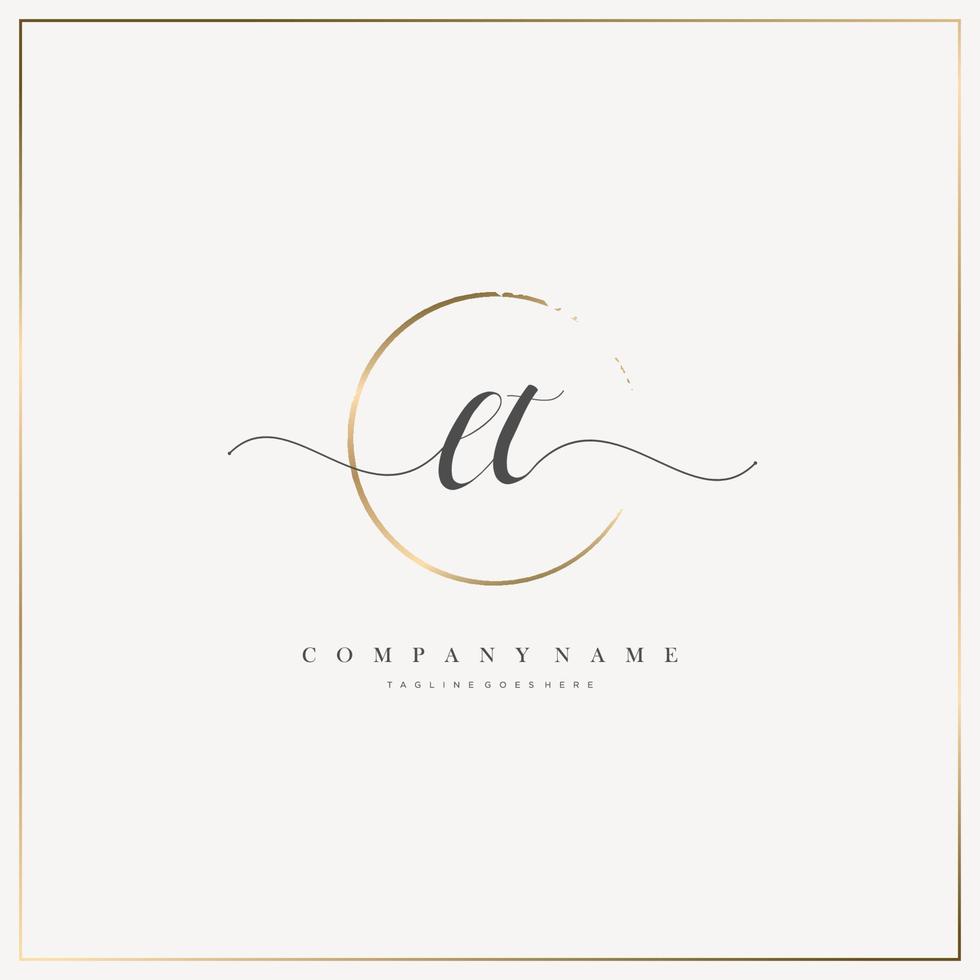 LT Initial Letter handwriting logo hand drawn template vector, logo for beauty, cosmetics, wedding, fashion and business vector