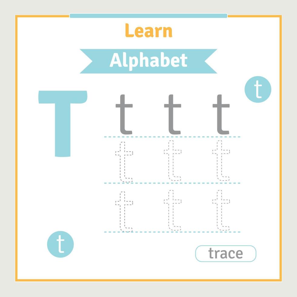 Alphabet letter tracing worksheet for kids preschool alphabet illustration learning activity for kindergarten kids back to school alphabet coloring book vector