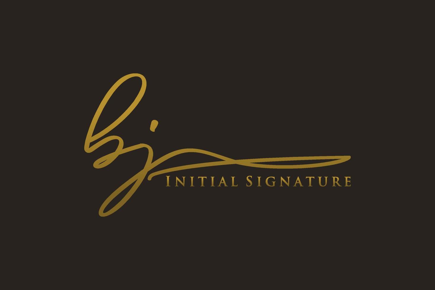 Initial BJ Letter Signature Logo Template elegant design logo. Hand drawn Calligraphy lettering Vector illustration.