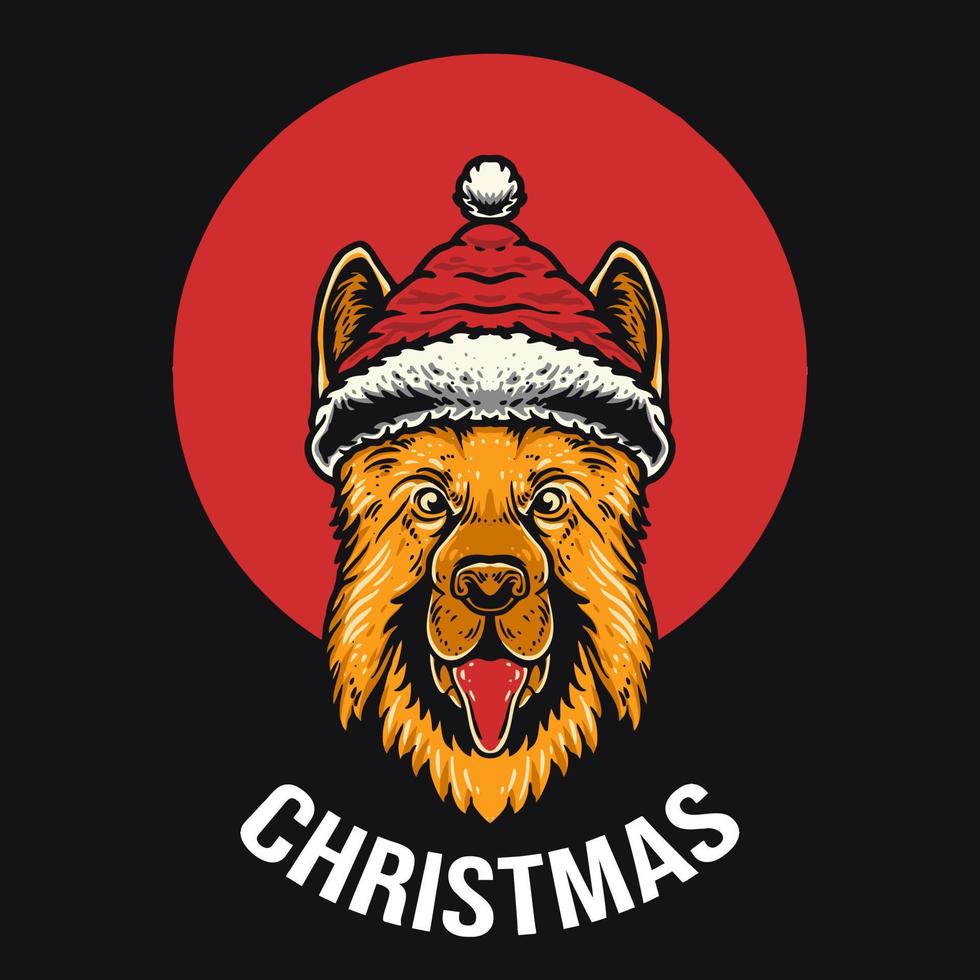 ilustración de vector de perro de navidad