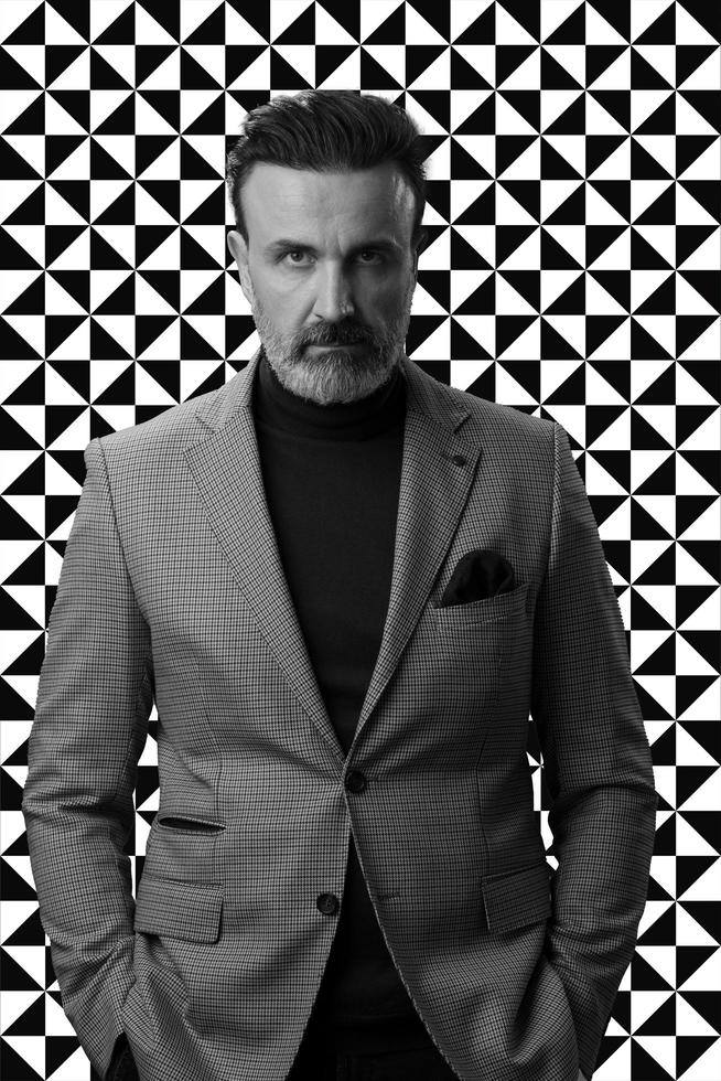 Vestimenta blanco y negro hombre top
