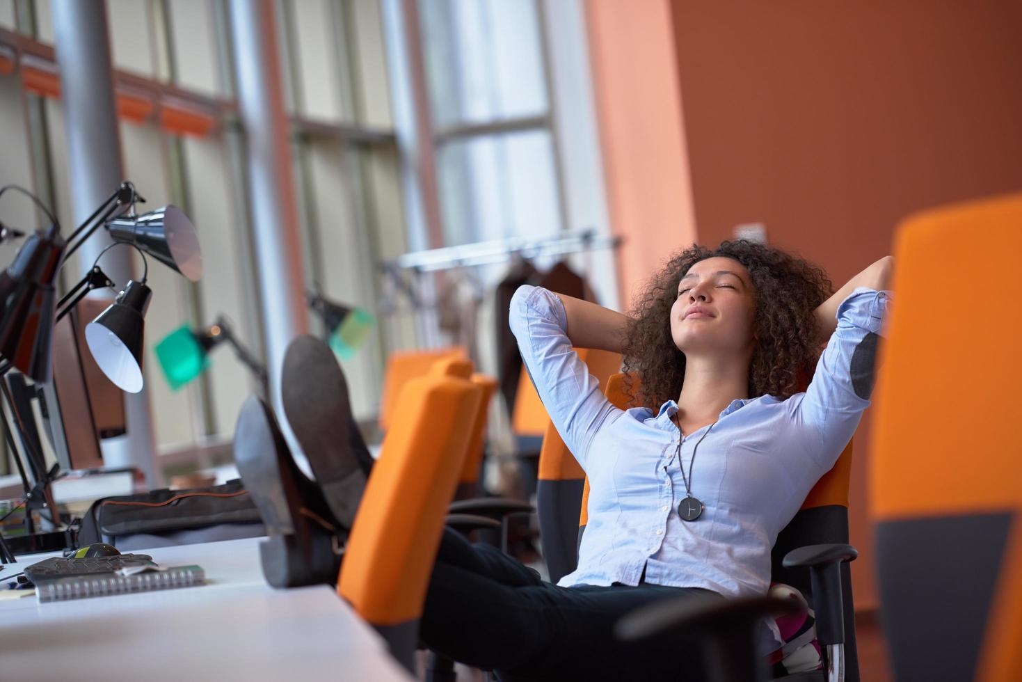 young  business woman at office photo