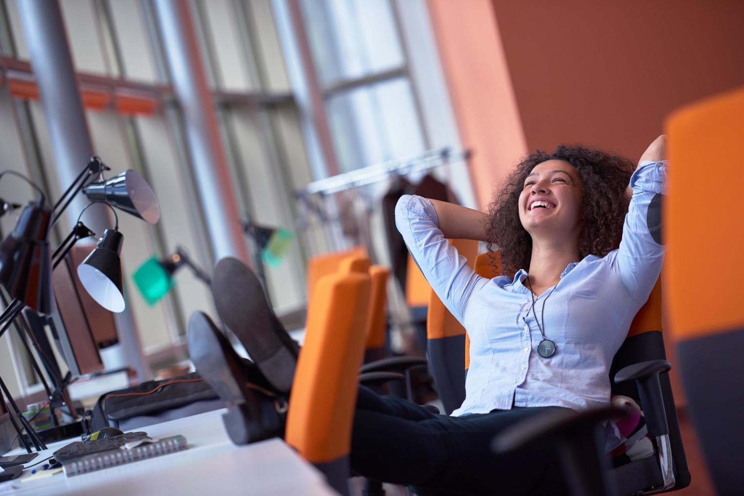 young  business woman at office photo