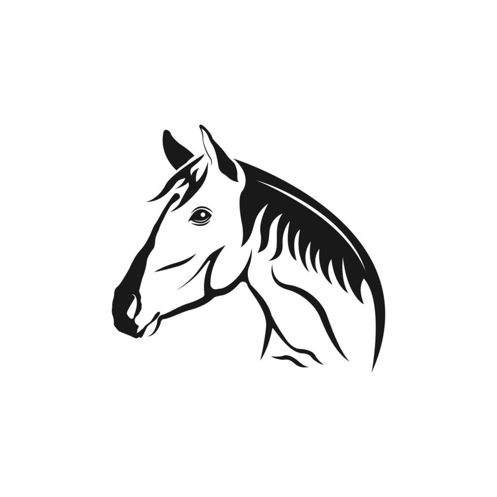 Vector silhouette of a horse's head