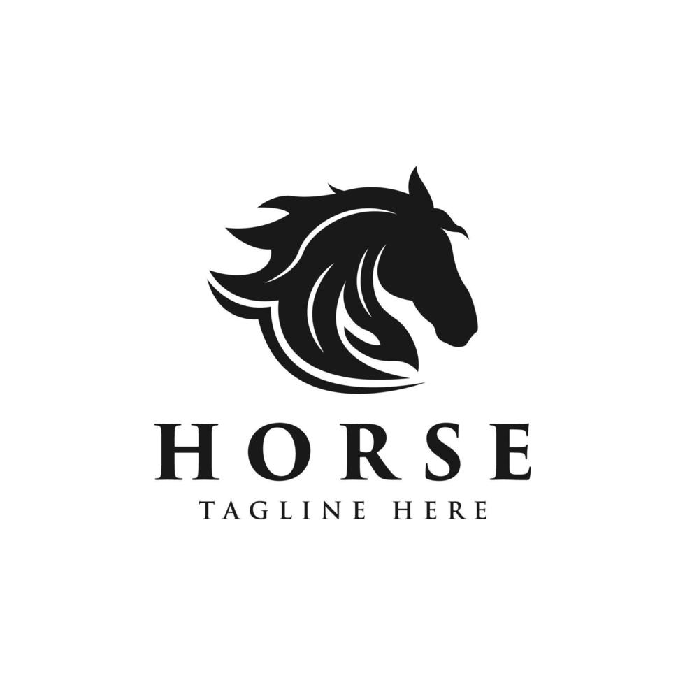 logotipo de caballo, mascota vectorial, iconos de ilustración vectorial y elementos de diseño de logotipo - vector de caballo