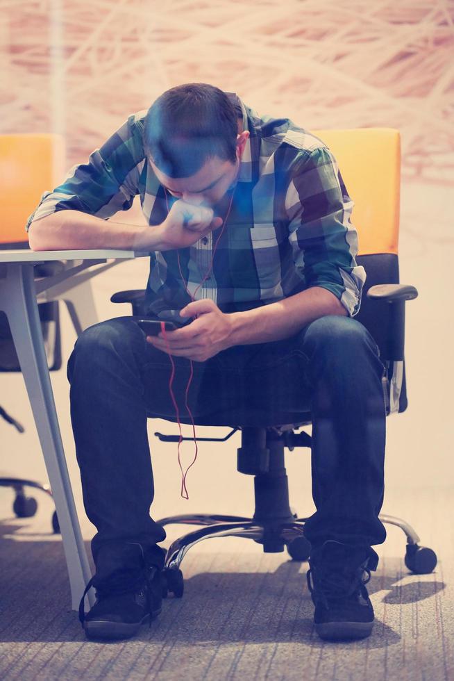startup business, software developer working on computer photo