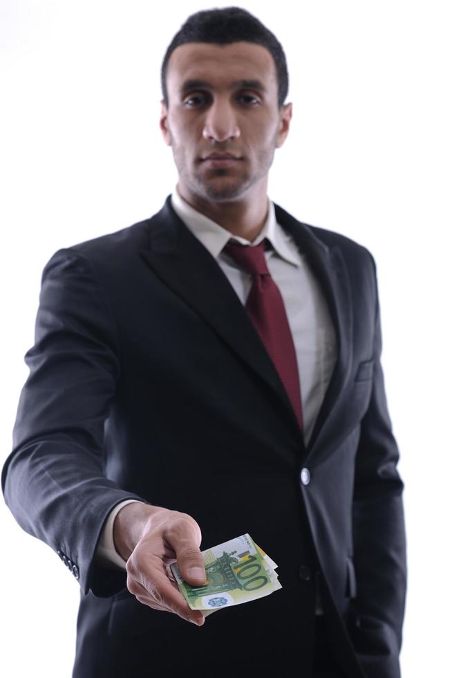 Business man holding money photo