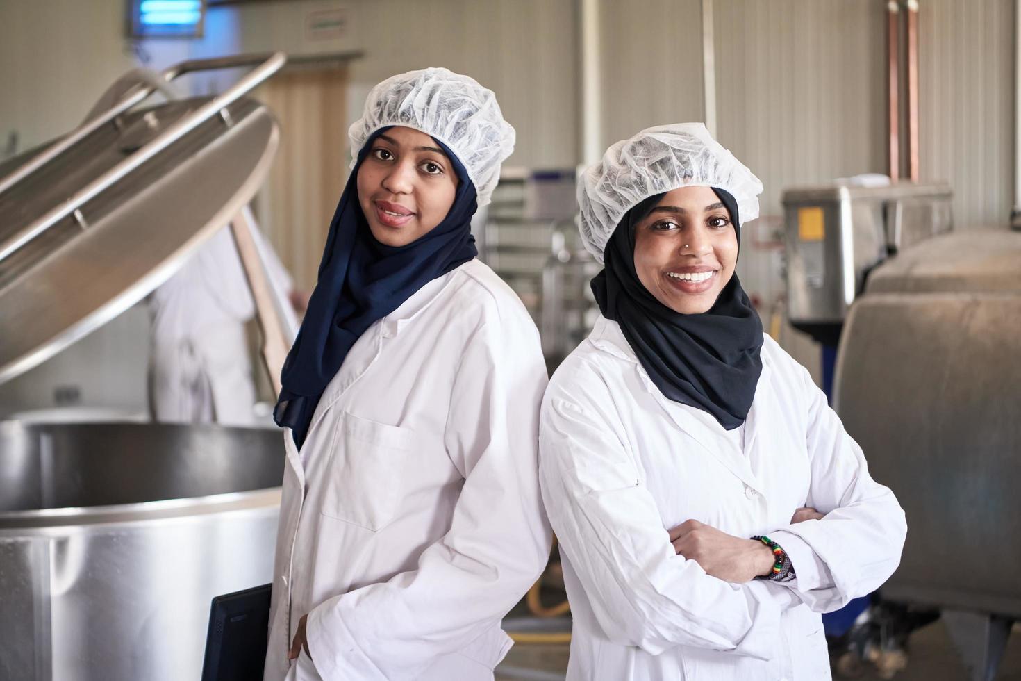 business woman team in local  cheese production company photo