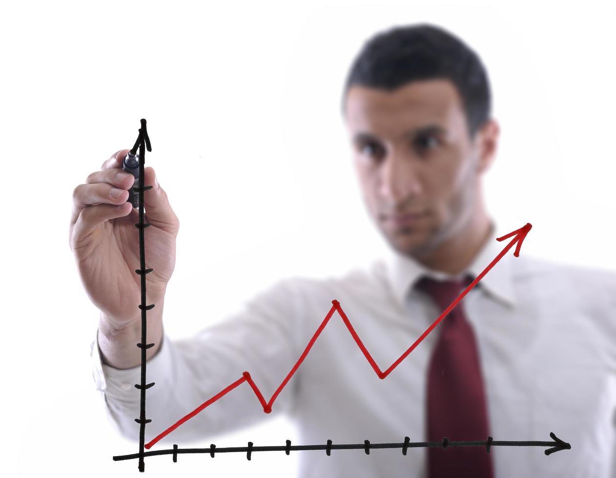 business man draw line chart photo