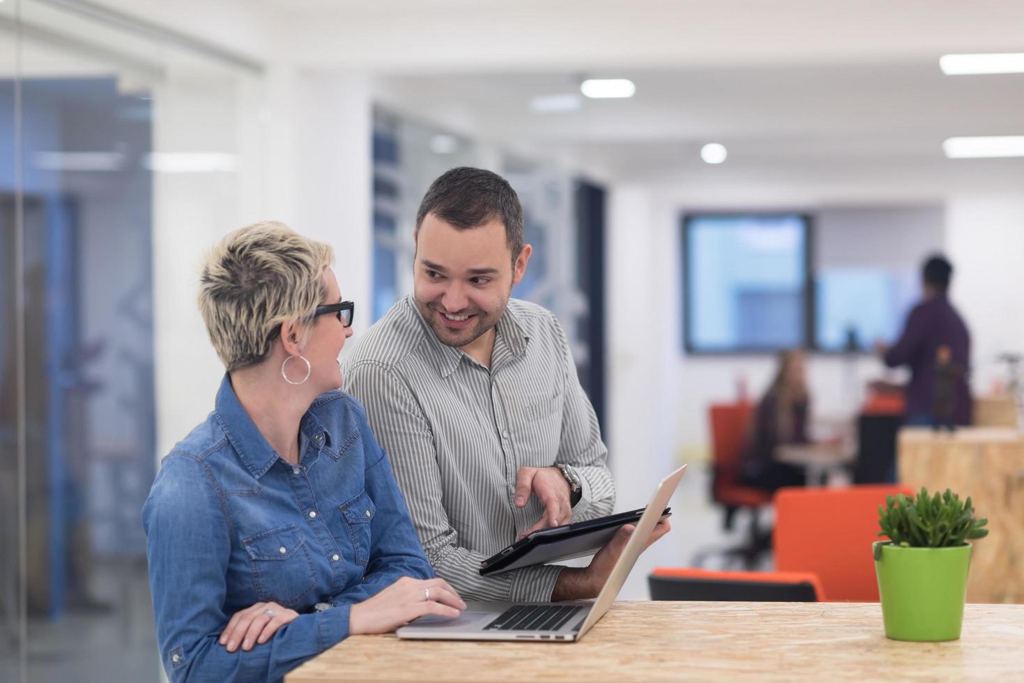 startup business team on meeting at modern office photo