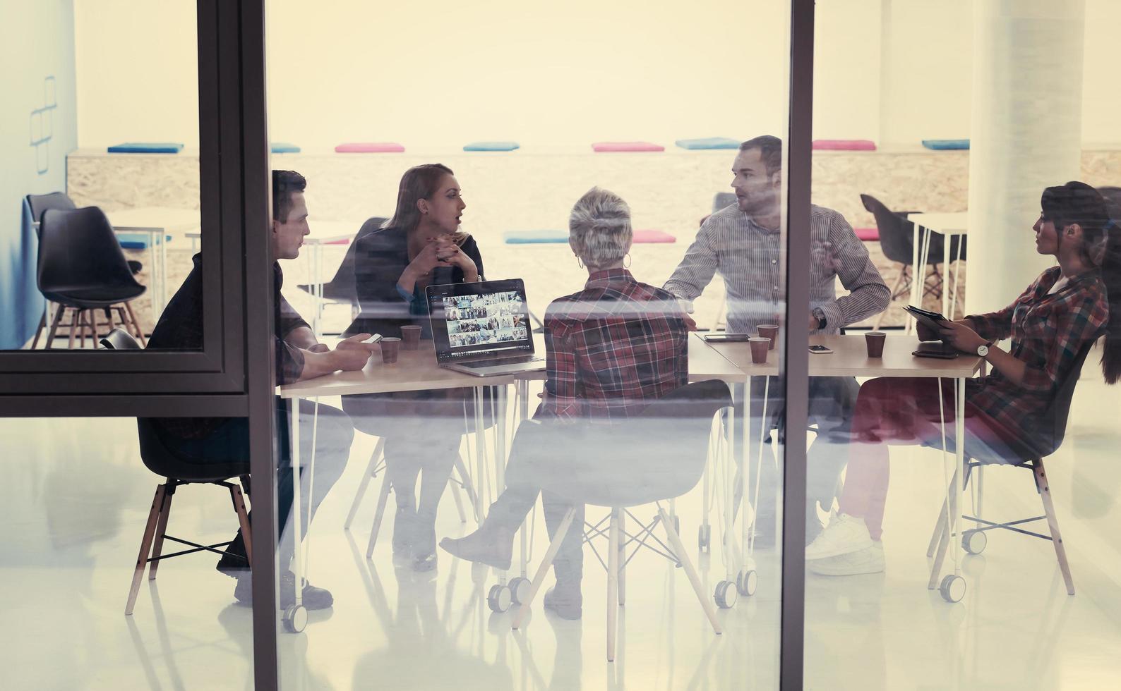 startup business team on meeting at modern office photo