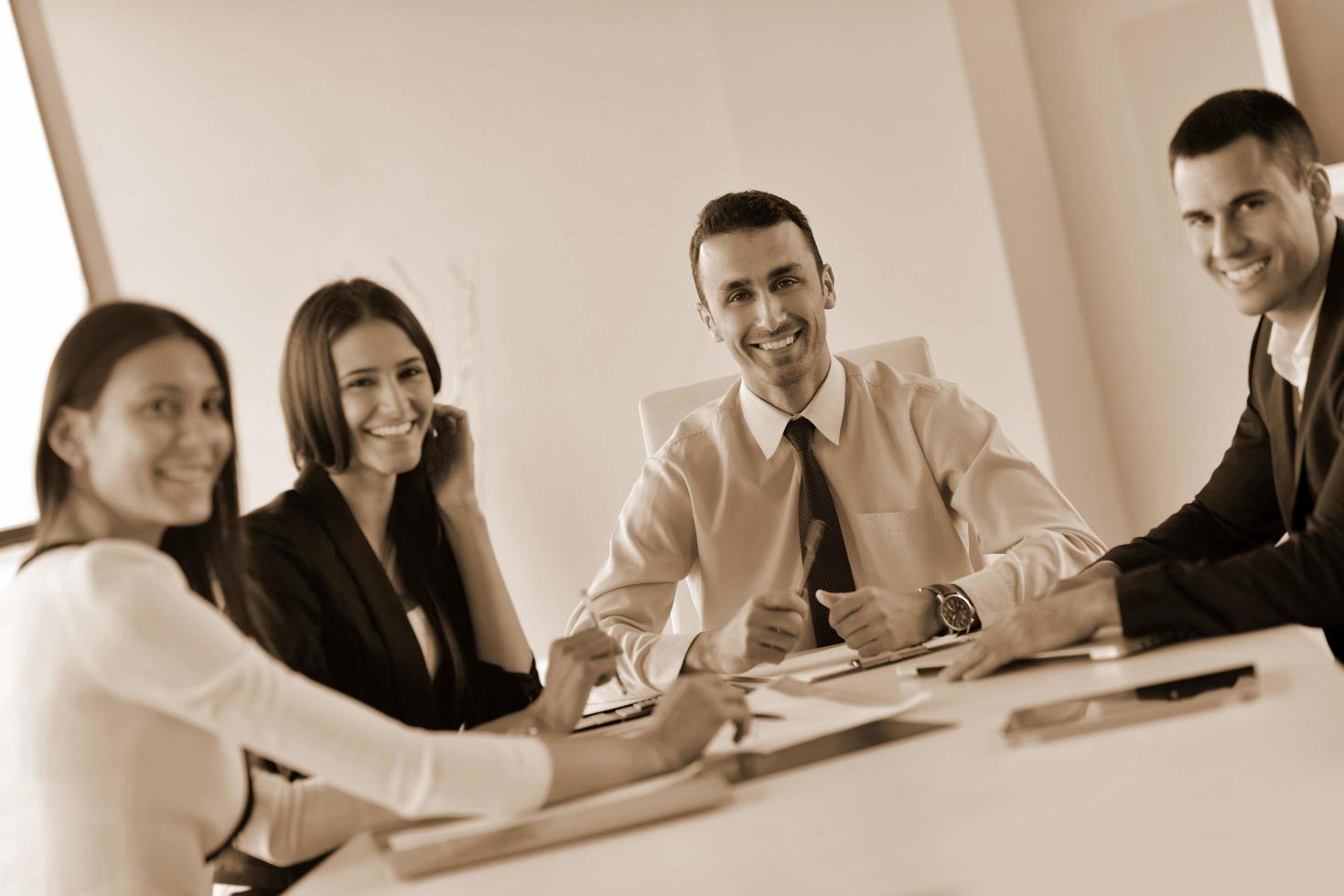 business people group in a meeting at office photo