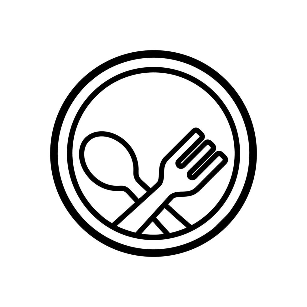 Plantillas de diseño de vectores de iconos de cuchara y tenedor
