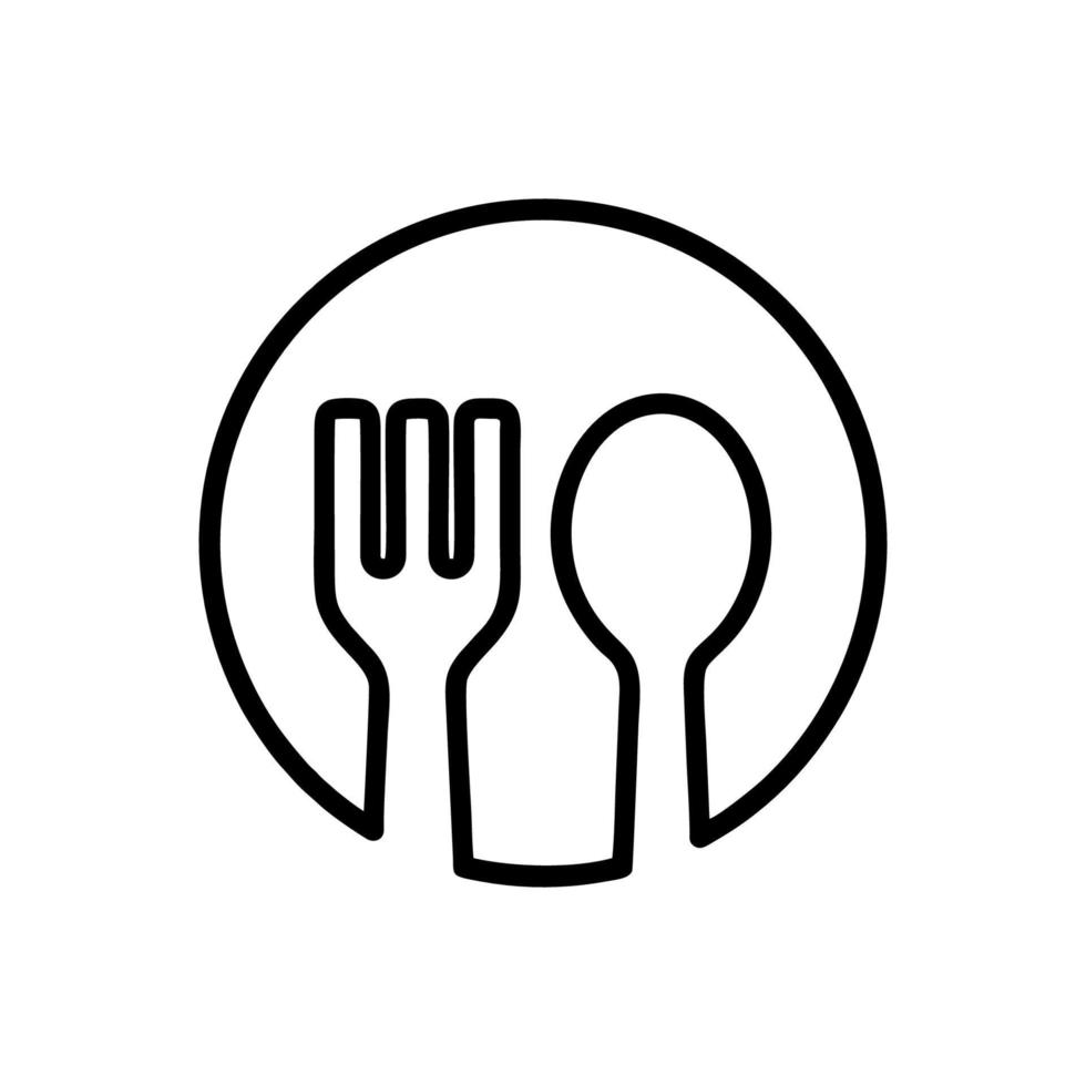 Spoon and fork icon vector design templates