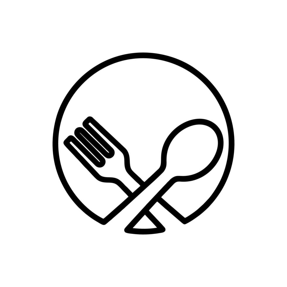 Spoon and fork icon vector design templates