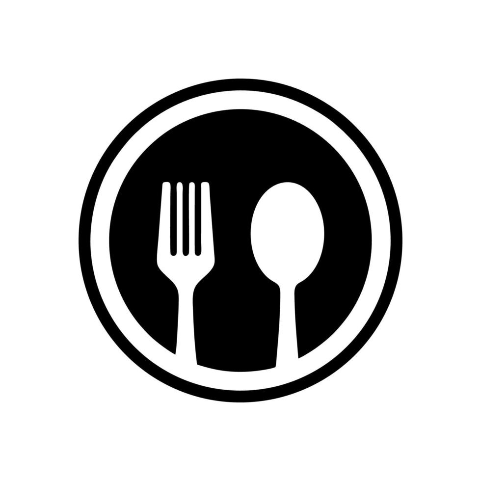 Spoon and fork icon vector design templates