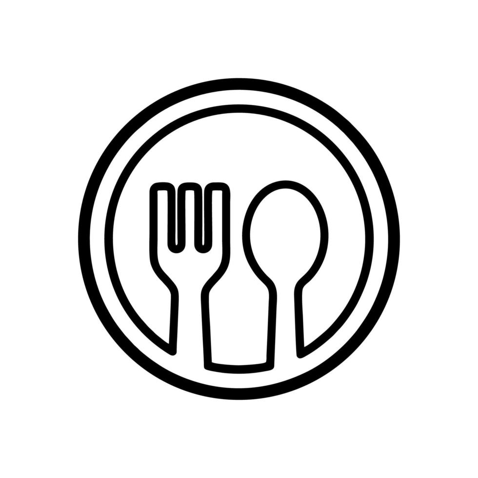 Spoon and fork icon vector design templates