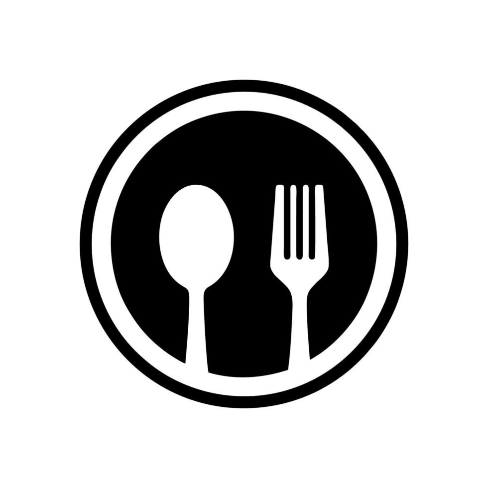 Spoon and fork icon vector design templates