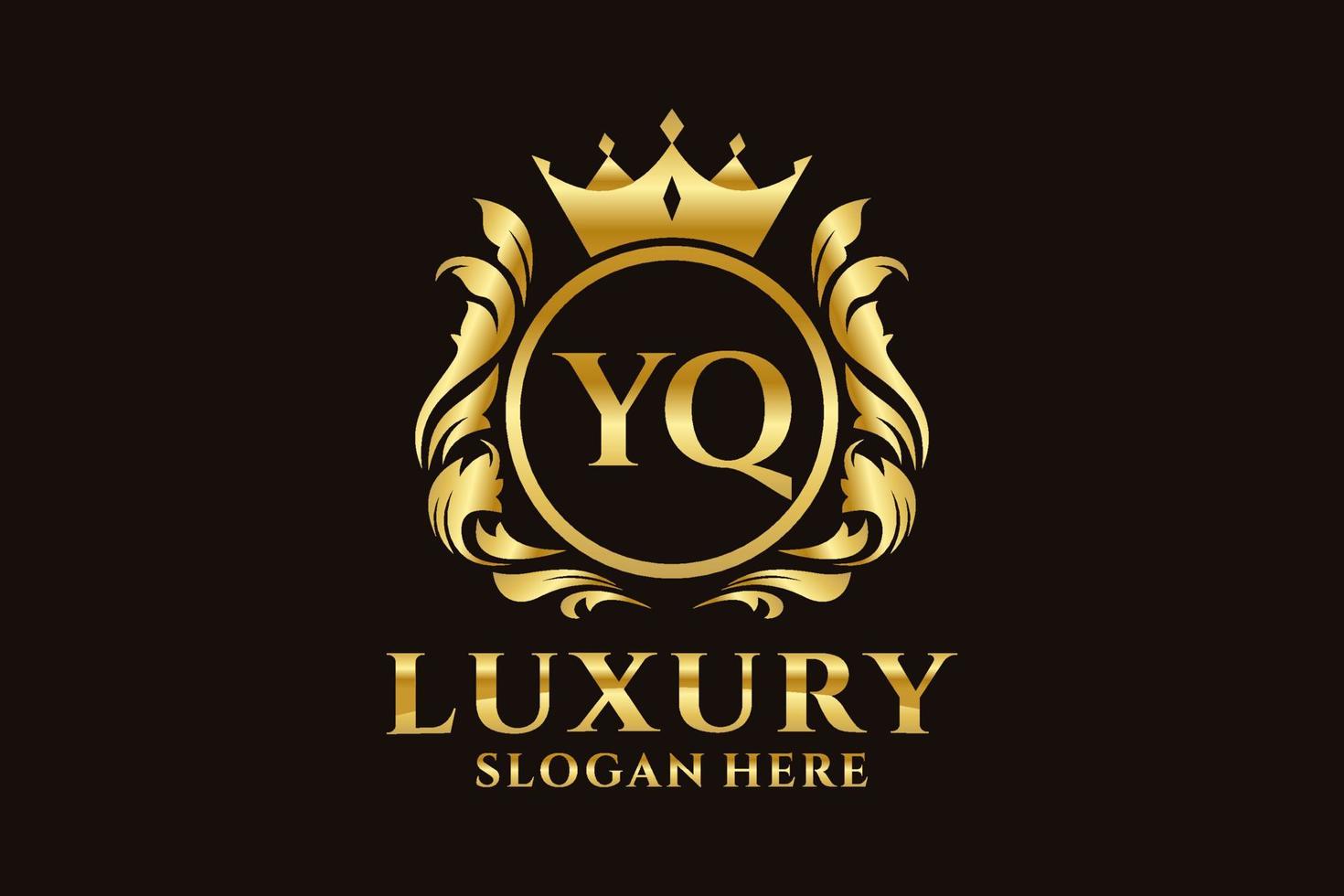 Initial YQ Letter Royal Luxury Logo template in vector art for luxurious branding projects and other vector illustration.