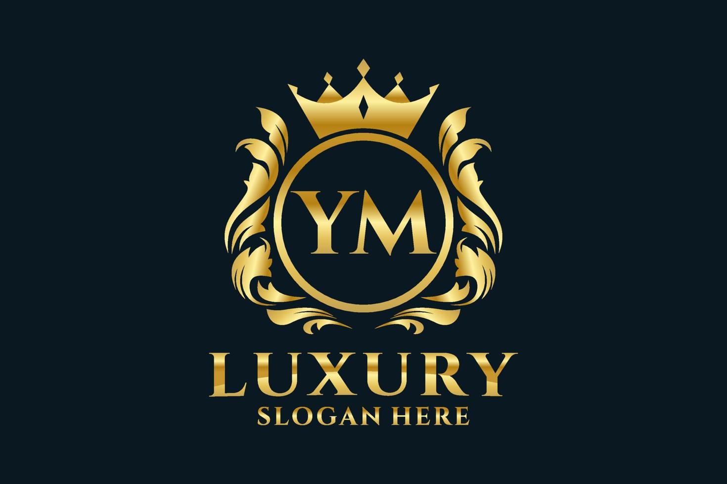 Initial YM Letter Royal Luxury Logo template in vector art for luxurious branding projects and other vector illustration.