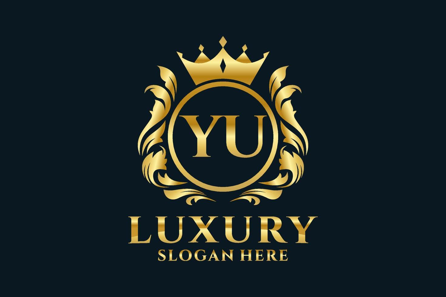 plantilla de logotipo de lujo real de letra yu inicial en arte vectorial para proyectos de marca de lujo y otras ilustraciones vectoriales. vector