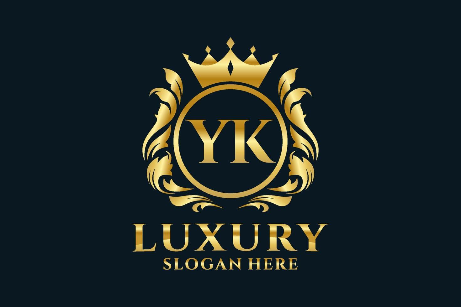 plantilla de logotipo de lujo real con letra yk inicial en arte vectorial para proyectos de marca de lujo y otras ilustraciones vectoriales. vector