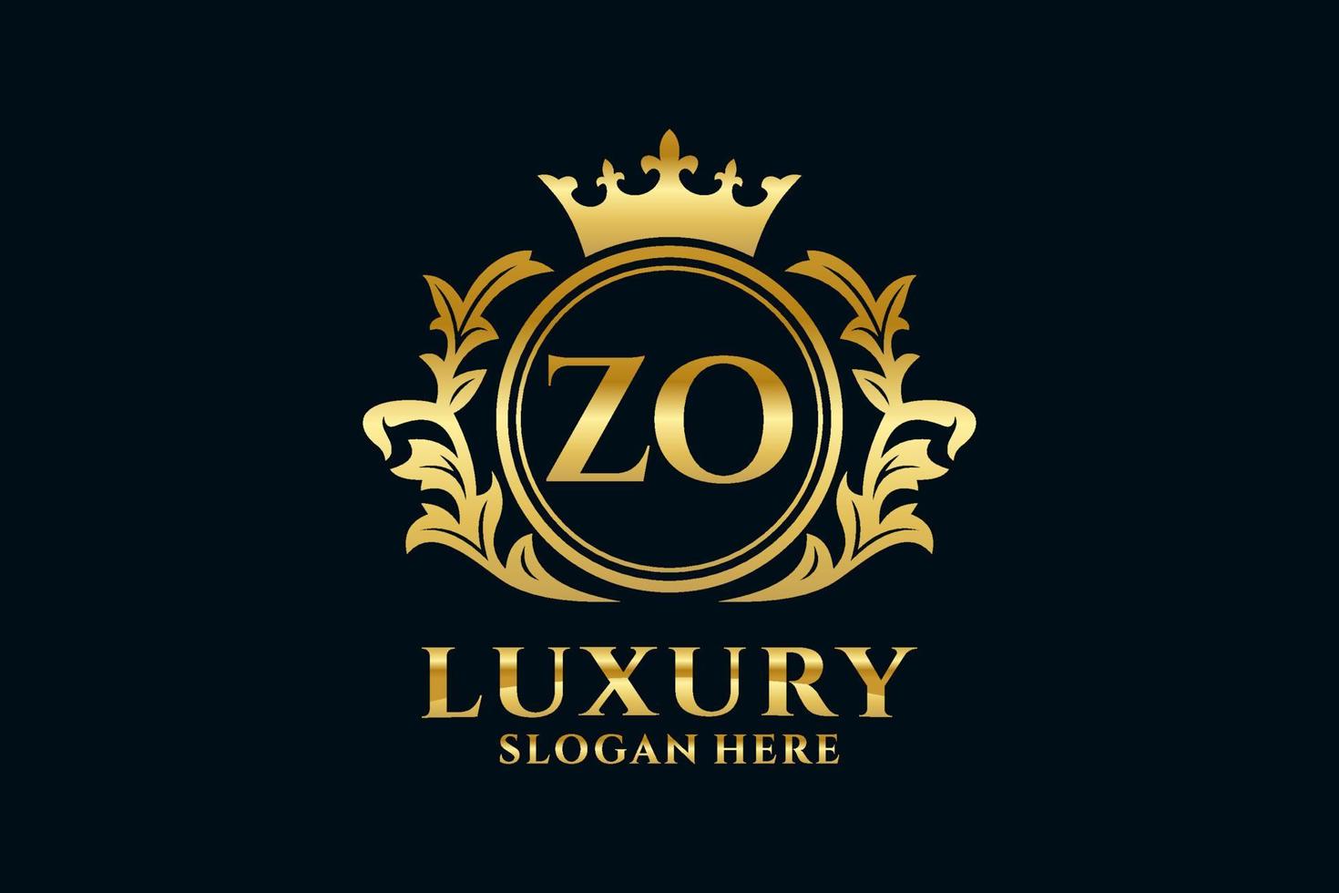 Initial ZO Letter Royal Luxury Logo template in vector art for luxurious branding projects and other vector illustration.