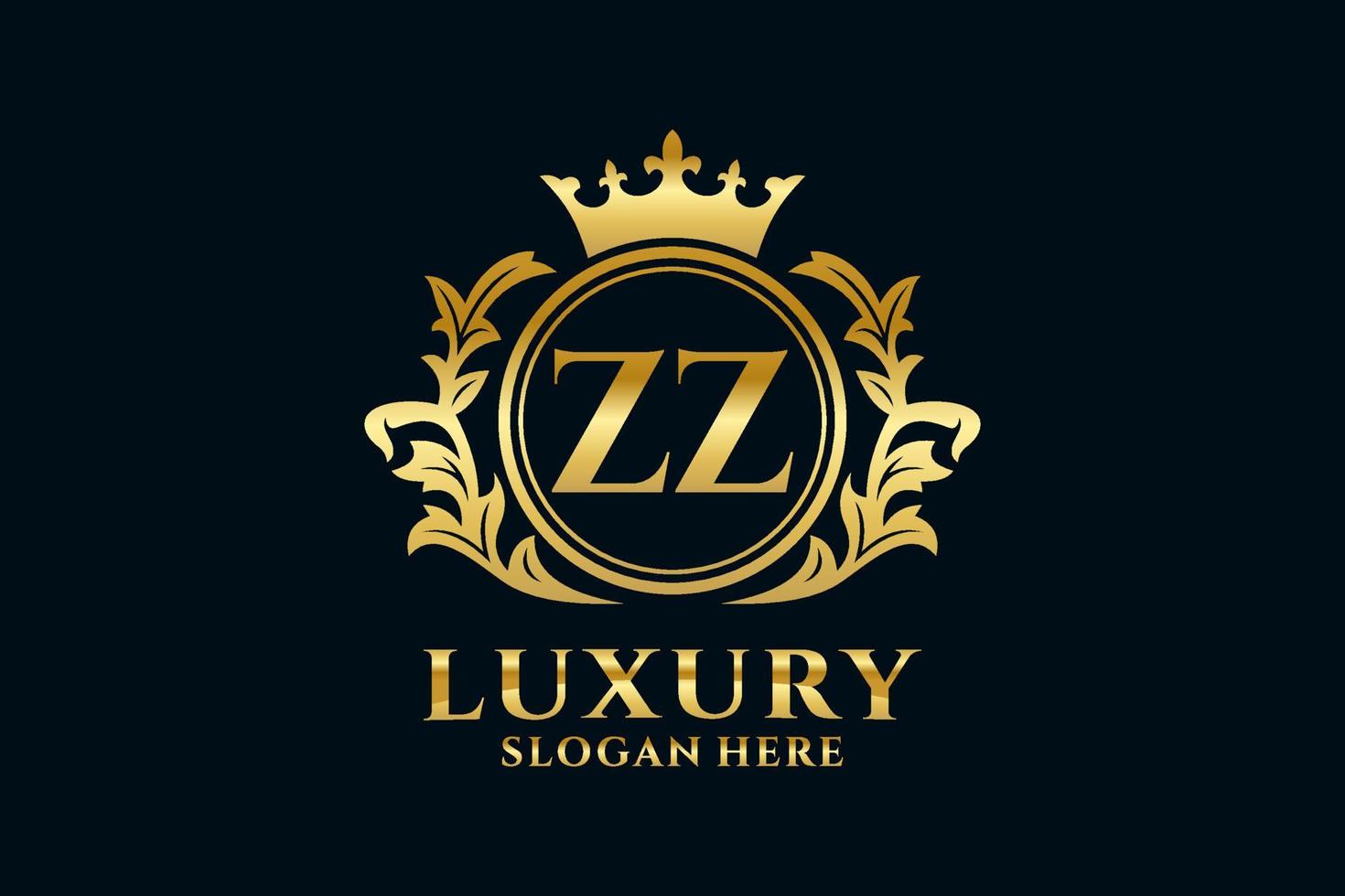 Initial ZZ Letter Royal Luxury Logo template in vector art for luxurious branding projects and other vector illustration.