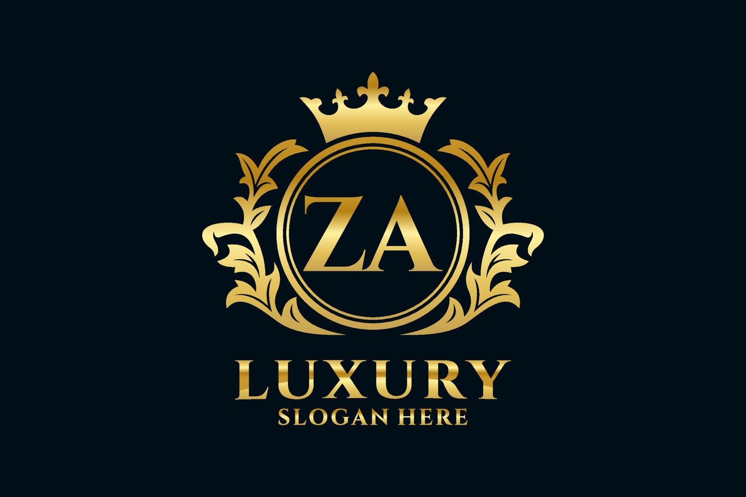 Initial ZA Letter Royal Luxury Logo template in vector art for luxurious branding projects and other vector illustration.