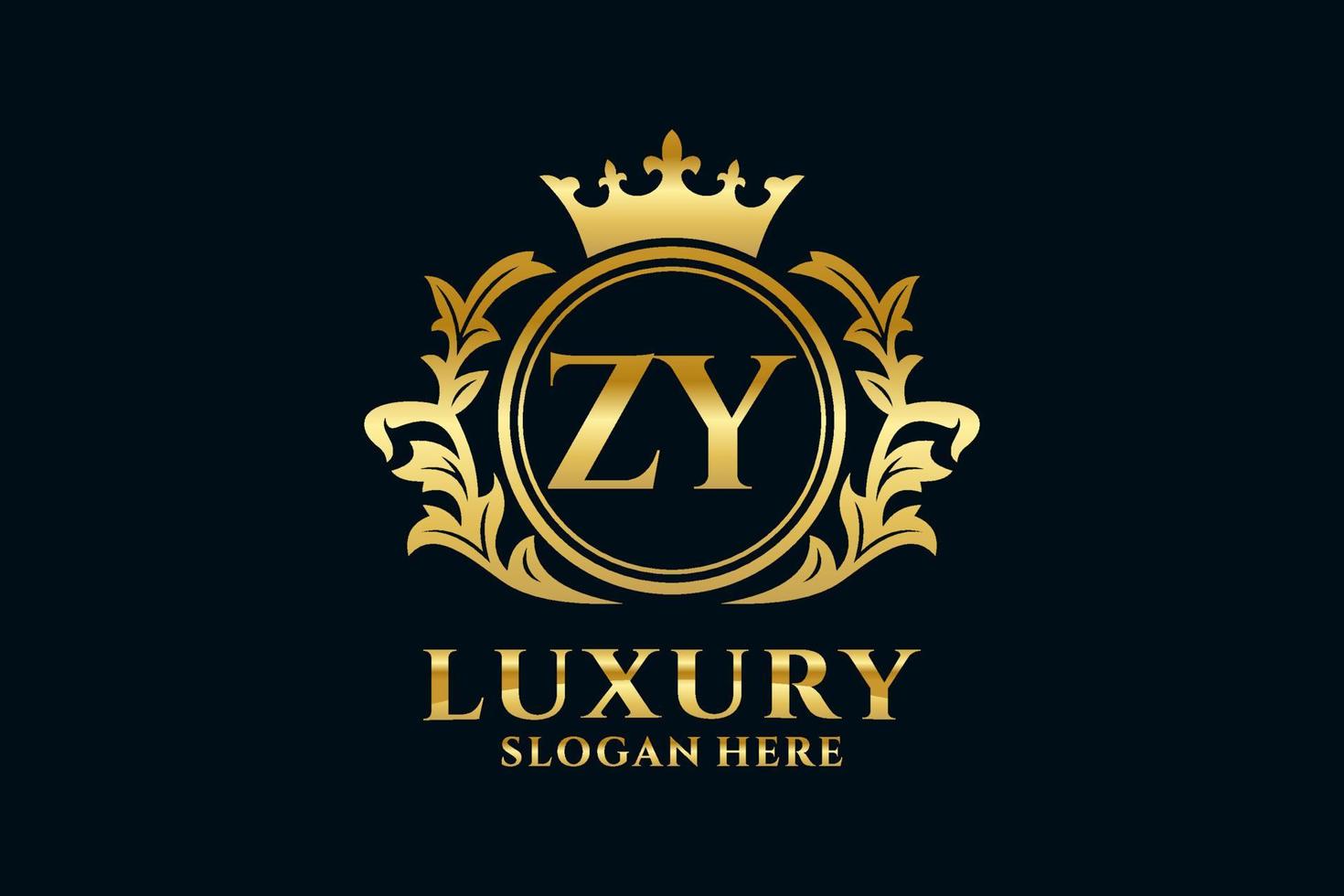 Initial ZY Letter Royal Luxury Logo template in vector art for luxurious branding projects and other vector illustration.