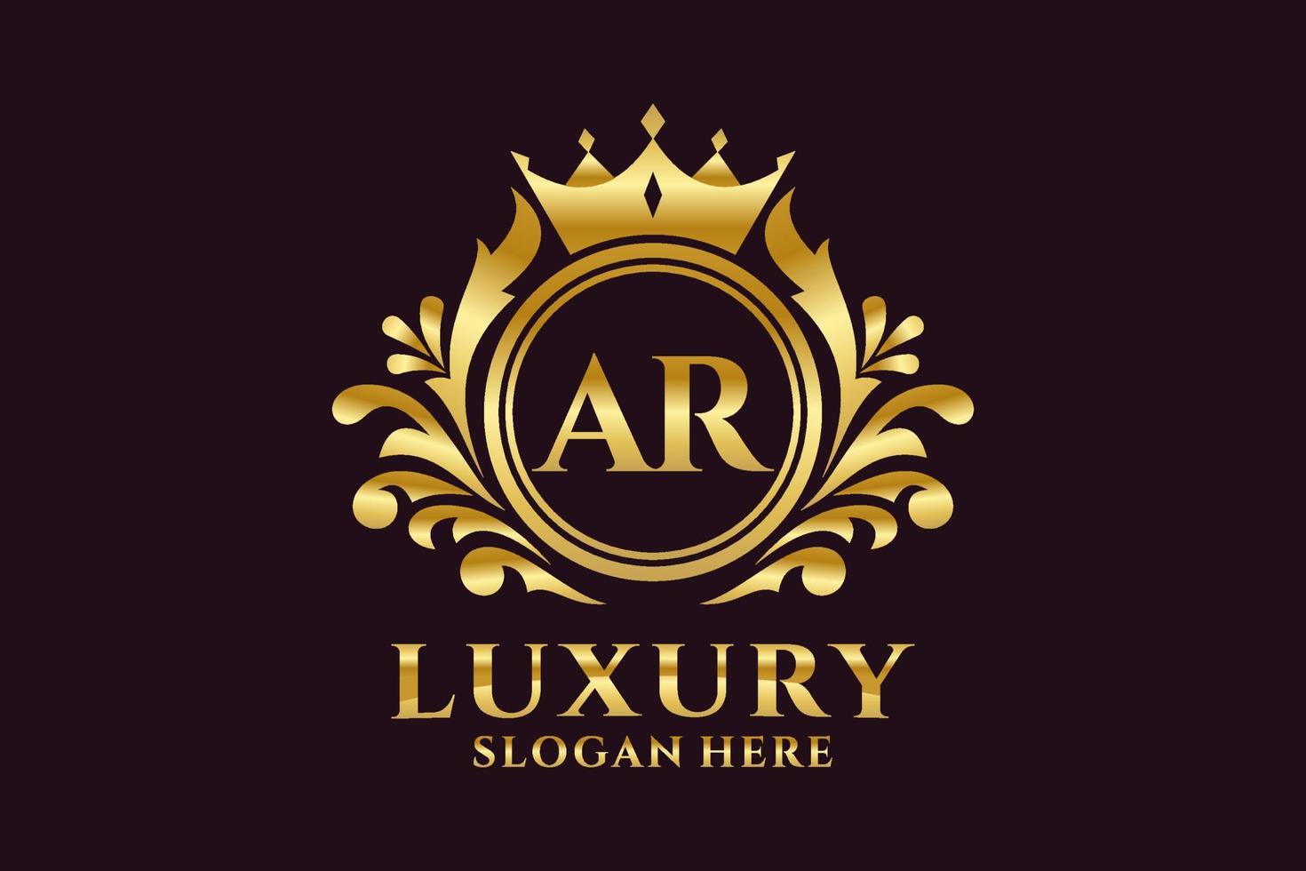 Initial AR Letter Royal Luxury Logo template in vector art for luxurious branding projects and other vector illustration.