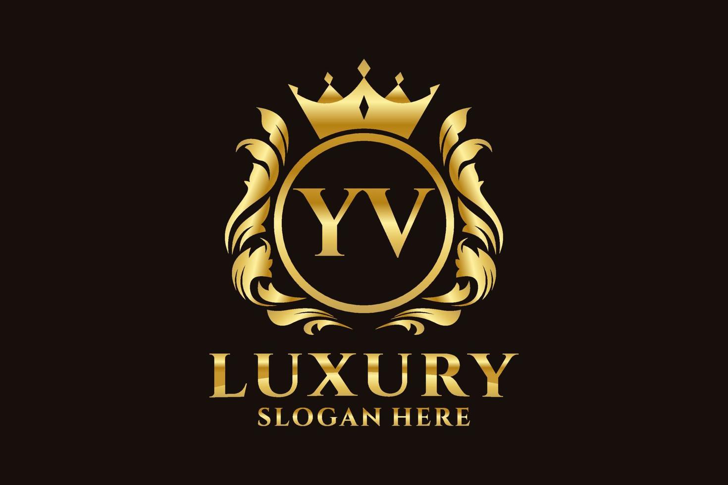 Initial YV Letter Royal Luxury Logo template in vector art for luxurious branding projects and other vector illustration.