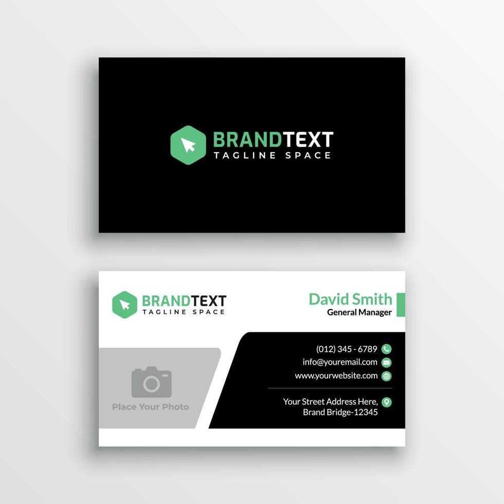 Business card template with photo vector