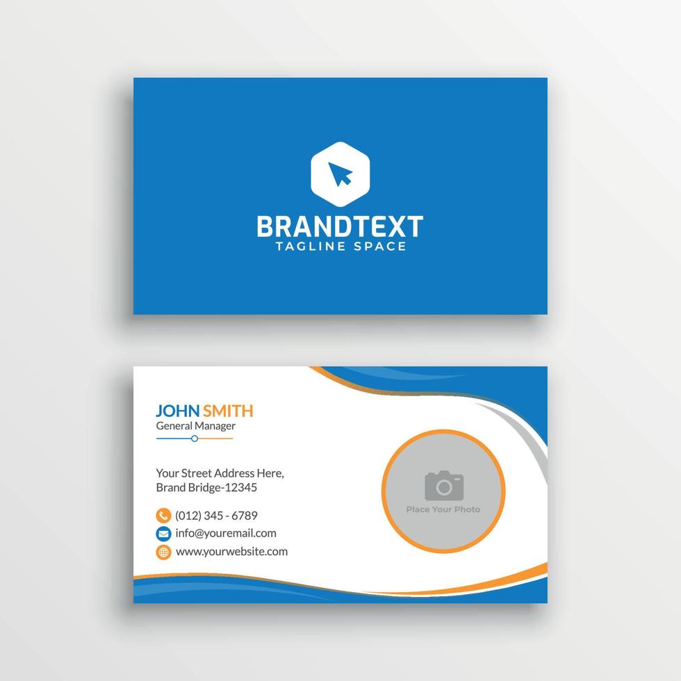 Business card template with photo vector