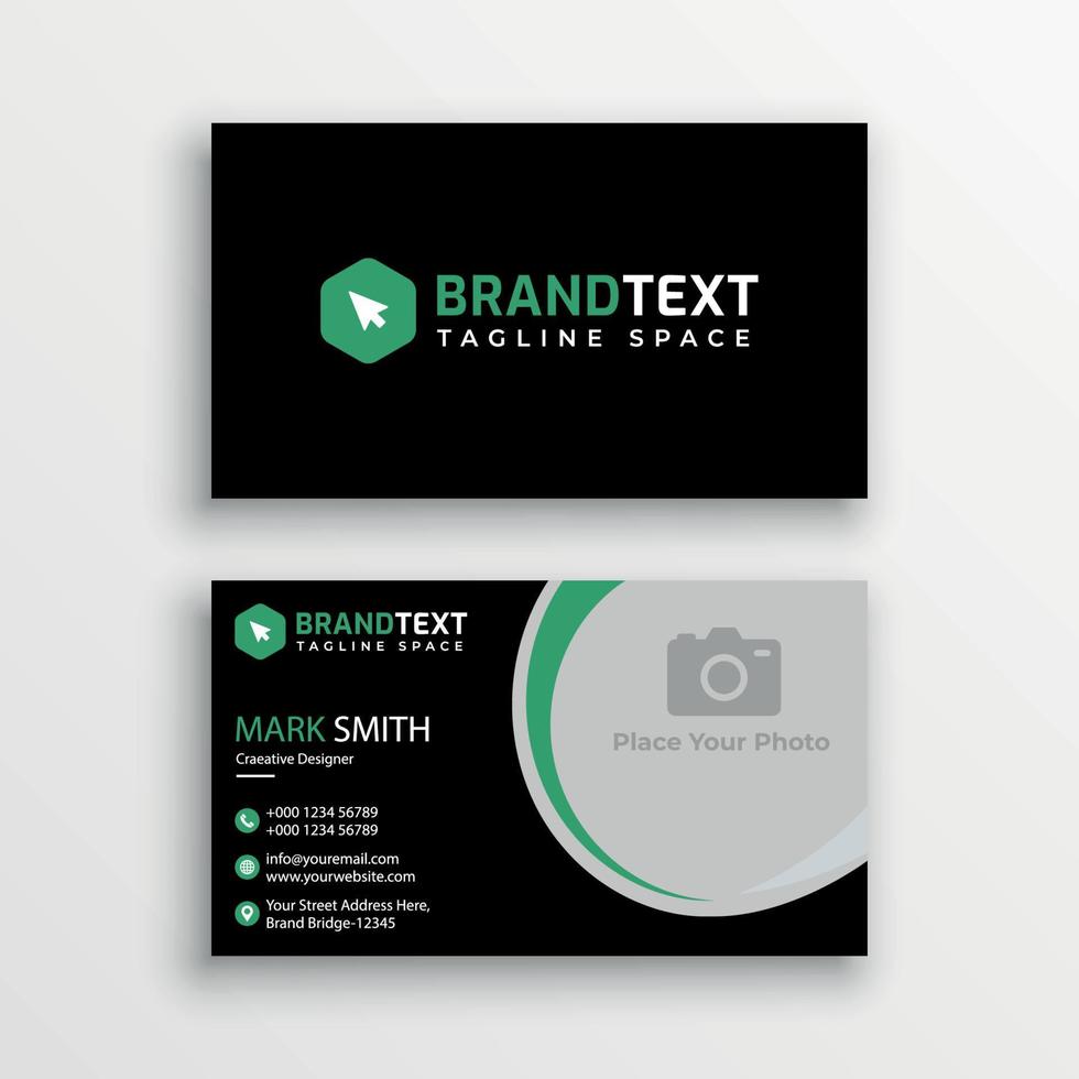 Business card template with photo vector