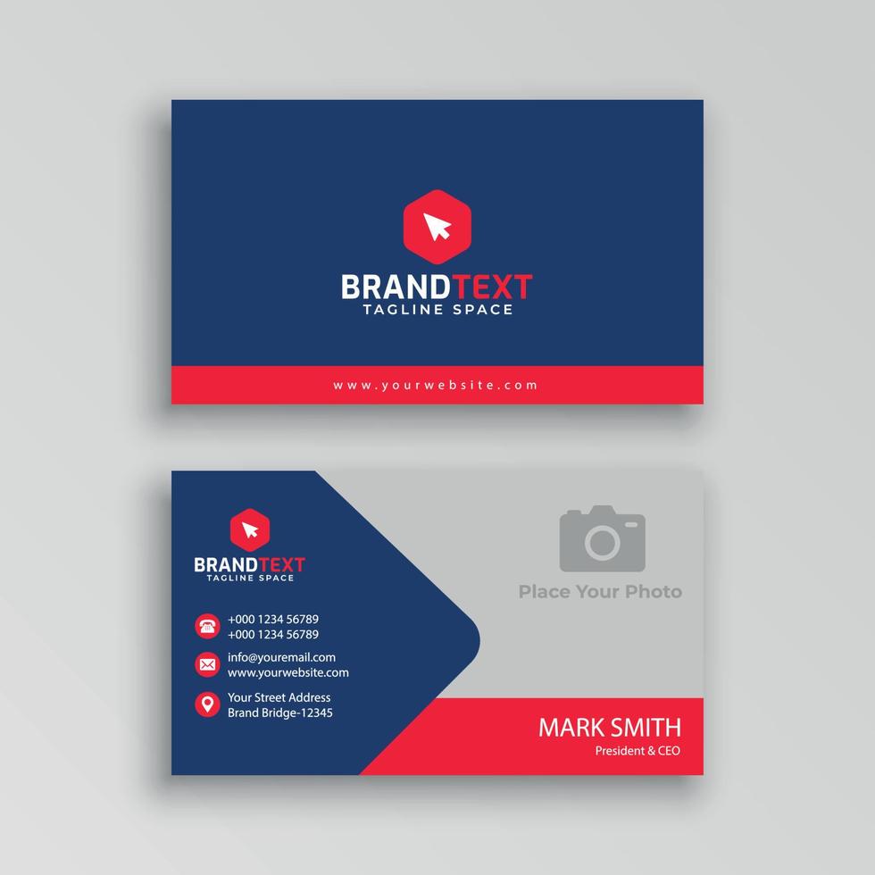 Business card template with photo vector