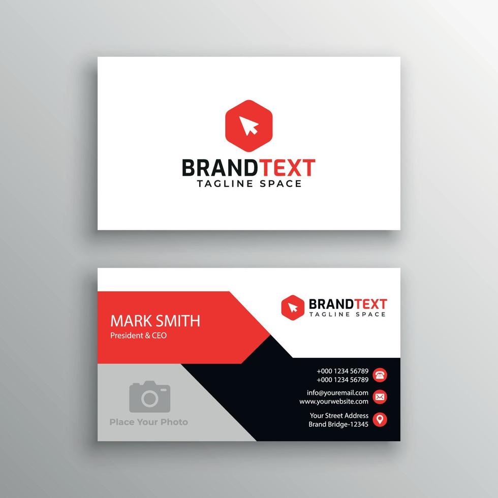 Business card template with photo vector