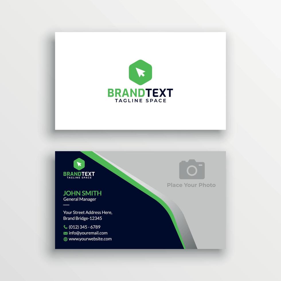 Business card template with photo vector